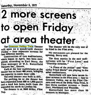 Genesee Valley Cinemas - Made Into Quad In Nov 1977